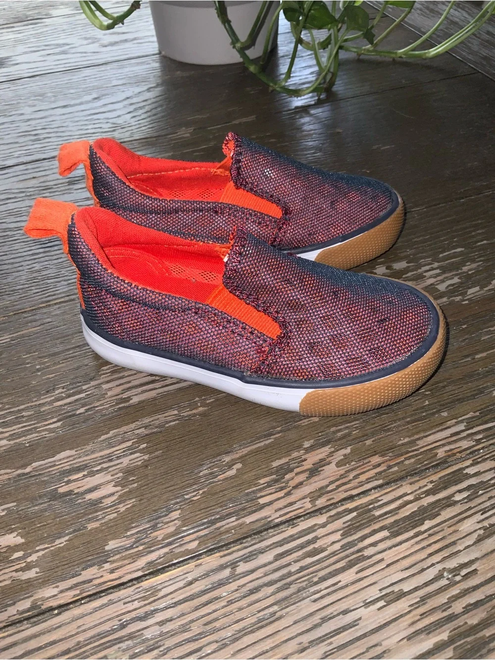 Kids Blue Sandals with Lime Accents & Red Slip-On Sneakers - Two-Pair Set Size 5